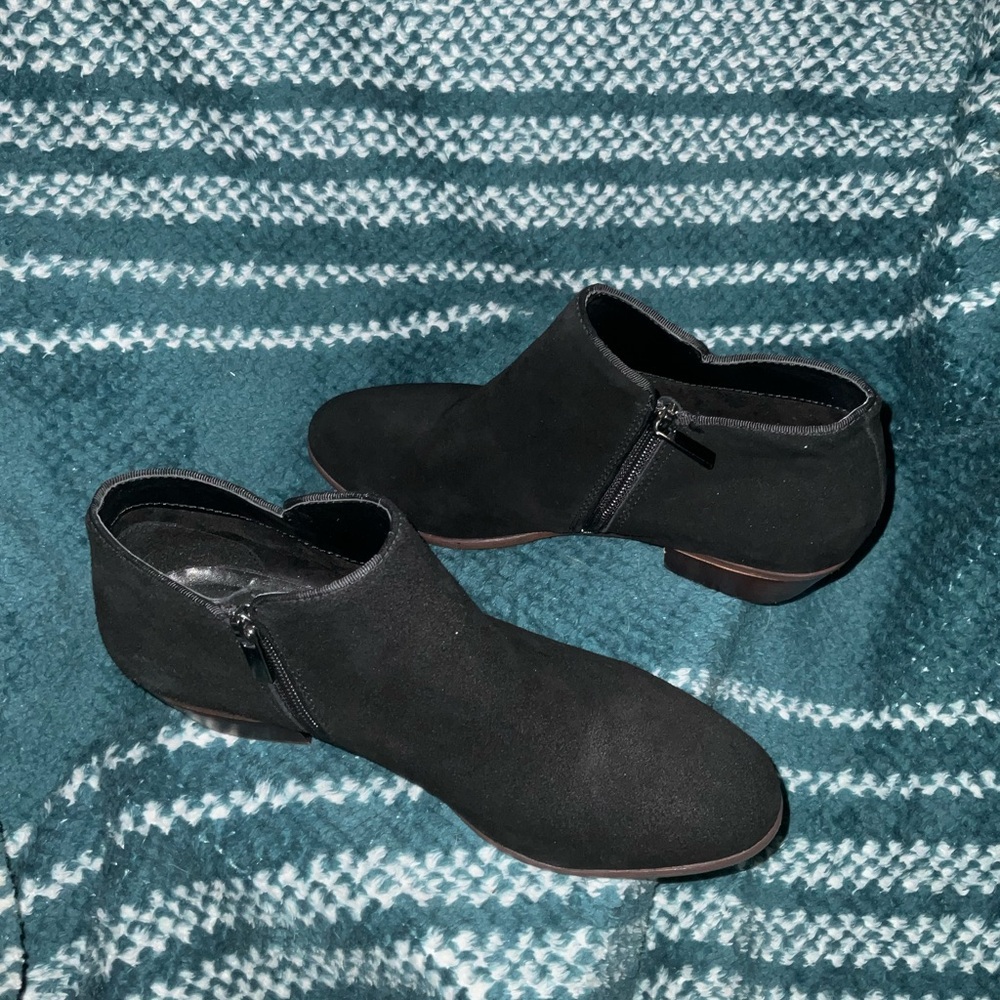 Black suede ankle boots